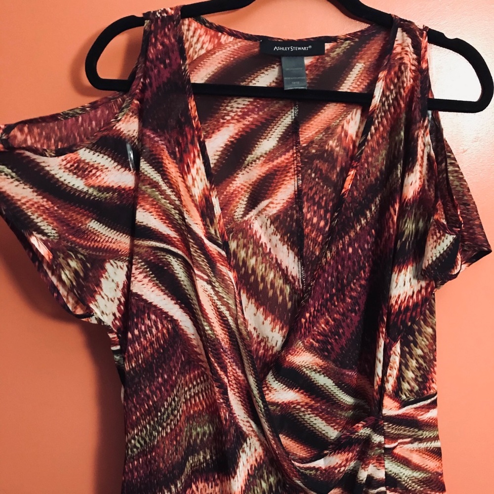 💝Ashley Stewart Plus Side Blouse size 14/16 Multi
